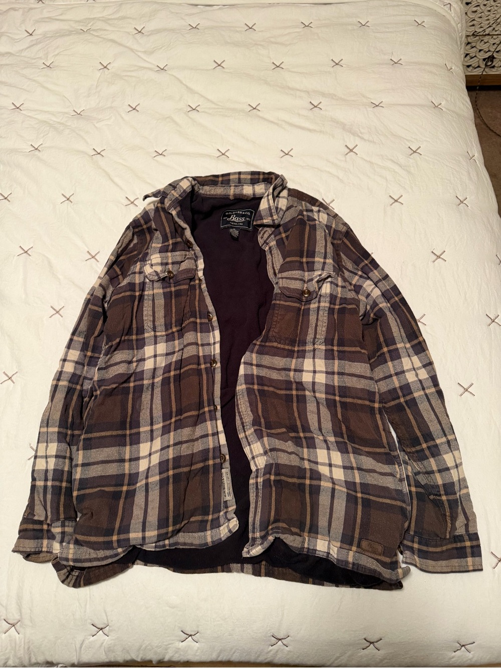 G.H. Bass & Co. Brown Plaid Lightweight Shirt Jacket